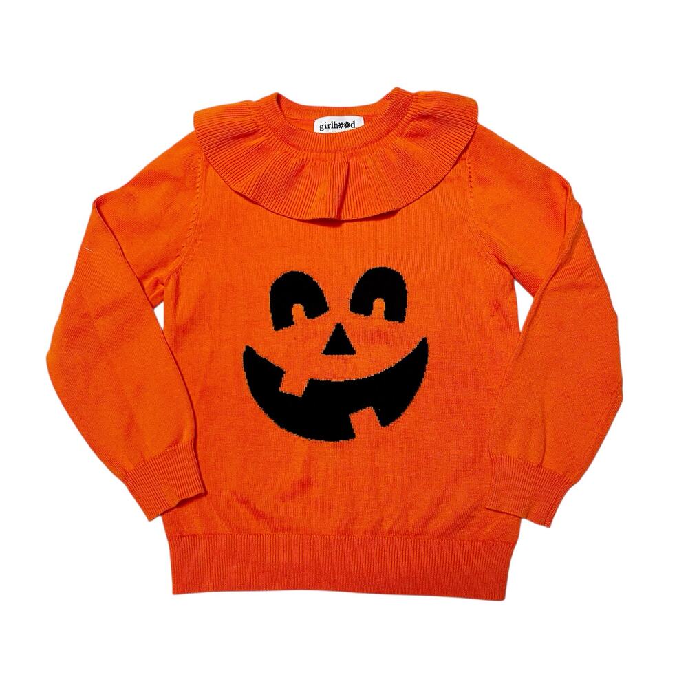 Girlhood Little Stocking Co Pumpkin Halloween Sweater Size 6/7